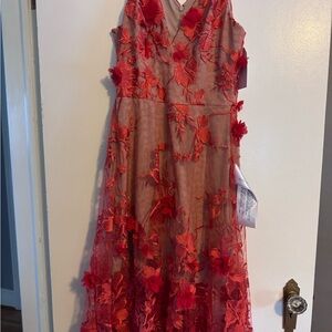Dress the Population Scarlet Floral Gown